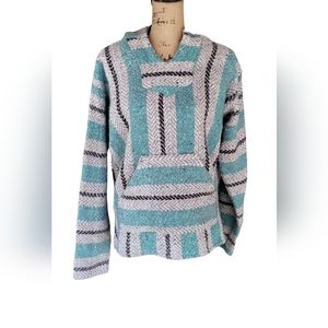 Baja Joe Teal And Gray Hoodie Women's Size L